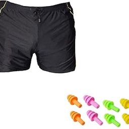 SWIMMING SHORTS V-619 BLACK YELLOW PIPING SIZE 3XL WITH EAR PLUG AND NOSE PLUG (PACK OF 12)-image-41