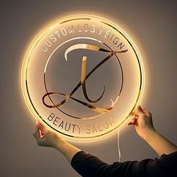 Homelyarts Neon BusinessLogo, Acrylic Custom Logo, 3D LED Logo, Wall Shop Signage, Neon Signs For Office Decor, Beauty Salon Sign,Wall Backlit Sign 12X12 Inchs-image-21