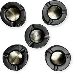Stainless steel Ash Tray For Cigarette, Cigar Smoking For Home, Car, Balcony, Crystal Clear Big Size Square Ash Tray Box, Set of (5)-image-32