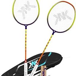 KNK Steel Badminton Racket Combo Set, Lightweight Badminton Racquet with 3 Pc Feather Shuttlecocks and Carrying Bag for Outdoor Games Suitable for Beginners-26