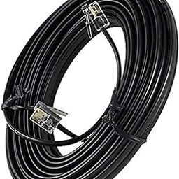 KEBILSHOP RJ11 5m cable for landline & telephone. Male-to-male extension cord with RJ11 plugs for modem, router, and landline. 2-pin, 1-line wire for single line use. Includes 2 cords per pack.-89