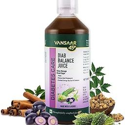 Vansaar 45+ Diab Balance Juice, 1L | Ayurvedic Diabetic Care Juice for 45+ Adults | Karela, Jamun, Neem, Paneer Doda, Cinnamon, & 9 more natural herbs | Manages Blood Sugar & Insulin Level-9