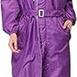 Women Poly Silk Waterproof Self Design Knee Length Longcoat/Raincoat With Adjustable Hood-picture-39