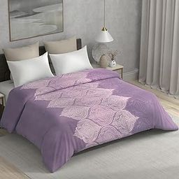 Cloth Fusion Glace Cotton 190 TC Blanket Cover King Size with Zipper, Perfect Duvet Cover/Rajai Cover/Comforter Cover Double Bed for Home (86x90 inches, Ogee Lavender)-20