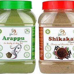 glow Lush 100% Pure Arappu (500g) & Shikakai (500g) Powder for Herbal Hair Wash, All, (2 count)-image-70