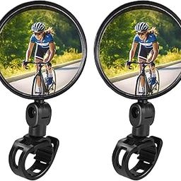 TAGVO Bike Mirrors, 2pcs Bicycle Cycling Rear View Mirrors Adjustable Rotatable Handlebar Mounted Glass Convex Mirror for Mountain Road Bike-18