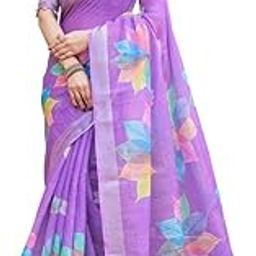 Women's Cotton Linen Soft Silk Saree With Unstitched Blouse Piece-image-31