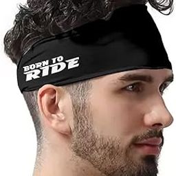 Men Women Headband for Bike Riders Cycling Workout Gym Sports Sweatband (Black, White)-picture-53