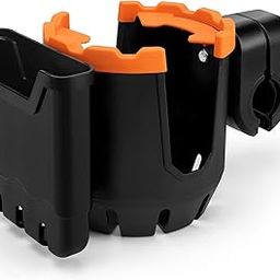 Accmor 2-in-1 Stroller Cup Holder with Phone Holder, Universal Cup Holder for Stroller, Bike, Wheelchair, Walker, Scooter, Orange-image-44