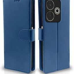 Pikkme Flip Cover Leather Finish | Inside TPU with Card Pockets | Wallet Stand and Shock Proof | Complete Protection Flip Case for Redmi 13 5G / Poco M6 Plus 5G (Blue)-image-78