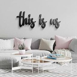 MYTROFI Wooden Art Big Size Handmade Wooden This Is Us - Laser Cut Word Sign, Wood Words, Wall Sign Quote For Living Room, Bedroom,Apartment (-image-49