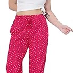 Printed Pajama for Women | Pink Printed Hosiery Pajama for LADIS-picture-27