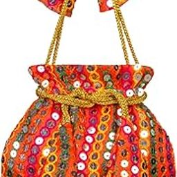Makhmal Velvet Potli Bags Pouch Wristlet Exquisite Embroidery Sequin Zari Work for Women Ideal for Parties, Weddings, Gifting, Festivals-35