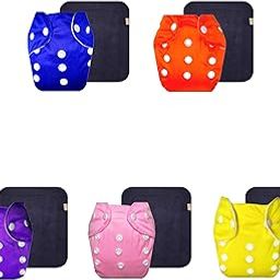 Dumbledo Lite Cloth Diaper with Black Insert (Pack of 5) | Hypoallergenic | 6-Layer Absorbent Pad | Travel Friendly | Designed by Moms | 3 Months – 2 Years | Unisex Baby-image-82