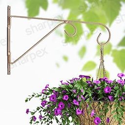 Sharpex Wall-Mounted Metal Brackets for Shelves | Hanging Pot Hooks for Home Decor, Planters, and Lamps | Antique Brass Decorative Hooks for Indoor & Outdoor Use | Set of 1-picture-10