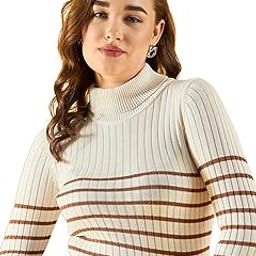 98 Degree North Women Cotton Self Design High Neck Pullover Has A Full Sleeves and Straight Hem-RG1157-WHITE-image-66
