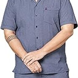 by The Indian Garage Co Men Plus Size Relaxed Fit Geometric Print Shirt & Boxers Lounge Set-picture-16