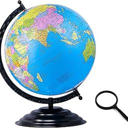 Zest 4 Toyz STEM STEAM Educational World Globe for Students - Political Globe With Magnifying Glass for Kids/Office (B-Medium Black)-image-23