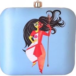 Women's Durga Printed Clutch Bag for Women with Detachable Strap-image-126
