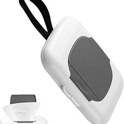 SNOWIE SOFT® 1Pc Travel Wipe Holder Reusable Wet Wipe Container Box Strollers Hanging Dispensers Refillable Wipe Case Safe Wet Storage Wipe Holders Wipes and Holders（Gray）-Grey-image-90