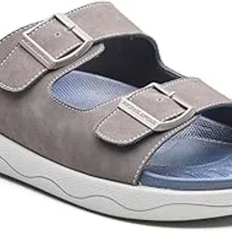 michael angelo Black Casual Double Buckle Slippers & Floaters for Men-picture-49