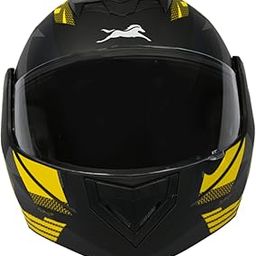 TVS ISI DOT Certified Flip-up Helmet, Matt Finish, Clear Visor, Yellow, Size L for Men and Women-26
