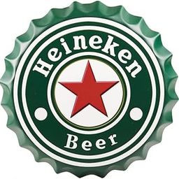 Eazy Wagon - Art Home Bar Wall Decor | Metal Bottle Caps Wall Sign Plates for Retro & Vintage Scratch Look Gifts | Cafe Decoration Plate - 14 x 14 inches (Beer Brand Sign H)-image-65