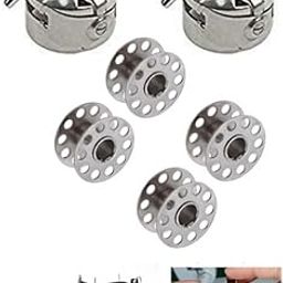 Original Bobbin Case 2 and Bobbins 4 for Singer/Usha/Vidya/Brother and Other Sewing Machines (Steel) - Combo - Non-Electronic Sewing Machine-31