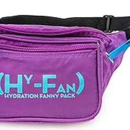 HY-FAN Hydration Fanny Pack with Bladder, 17oz BPA-Free, Hands-Free Design, Secure Pockets, Ideal for Athletic Outdoor Activities, Travel and More - Available in 6 Colors, Purple, One Size-image-0