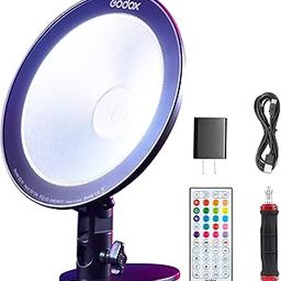 Godox CL10 Multicolor LED Light, 10W LED Webcasting Ambient Light, Built-in RGB and HSI Color Function, 39 Special Effects, Support IR Remote/APP, with Excellent Cooling Design-image-37