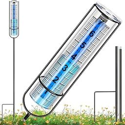 GDSZDDXX Rain Gauge, Freeze Proof rain Gauge Outdoor Best Rated, Rain gauges for Yard with Stake, Decorative rain Measure Gauge for Garden, Deck, Lawn with Large Numbers, Adjustable Height-22