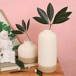 TIED RIBBONS Flower Vase (Set of 2, Multi, 9.8 & 5.5 Inches) for Home Décor Decorative Ceramic Flowers Plants Living Room Bedroom Kitchen Office Wall Table Decoration Dining Table Bedroom Gift Item-24