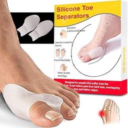 SUEFOR Gel Big Toe Bunion Guards & Toe Spreaders Bunion Pads- Big Toe Separator Cushion Straightener - Gel Toe Spacers, Protectors, Correctors - Non toxic (MAX)-18