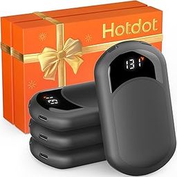 Rechargeable Hand Warmers Box, LED Display Real-Time Battery and Temperature, 4 Pack Portable Electric Hand Warmer, Men Women Gifts, Ideal for Christmas, Hunting, Camping Gray-image-46