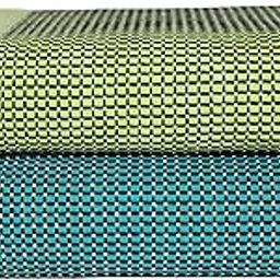 THARUNSHA ELITE Single Size Solapur Cotton Chaddar / 100% Cotton Blanket/Ac Comforter/Bedsheet/Reversible Blanket All Weather For Daily Use Light Gree Dark Green Set Of 2,300 TC-10