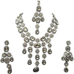 Crystal Jewelry Set for Women | Elegant Necklace & Earrings Combo | Sparkling Rhinestone Design for Wedding, Party, Festival & Gifting | Stylish Fashion Jewellery Set for Girls & Women-image-16