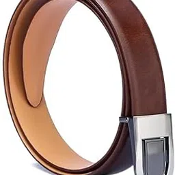 gil Genuine Leather Brown Belt for Men Perfect for Formal and Casual Wear with Adjustable Waistband Buckle, Classic and Original Design Ideal for Jeans, Gifting, Office, Party or Daily Use-picture-0