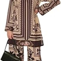 Women’s Black Digital Printed Co-ord Set in Pure Natural Crepe | Full Stitched Kurti & Palazzo Set with Sleeves | Elegant Daily & Festive-picture-24