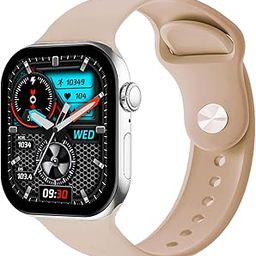 Fire-Boltt Ring X Smartwatch 2.01” Display with Always On Display, Bluetooth Calling, Wireless Charging, AI Voice Assistant, 100+ Sports Modes, Health Suite, 500+ Watchfaces (Mocha Mousse)-0