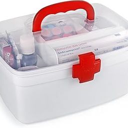 Cello Medico First Aid Box Plastic | Tight Lock Mechanism With Convenient Handle | Multi-Purpose Box Suitable For Storing Medicines, Bandages, Ointments, & Medical tools | White & Red-picture-27