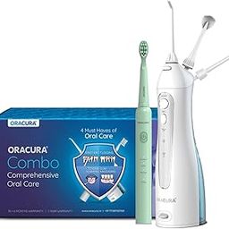 ORACURA® Daily PRO Combo OC150 Smart Water Flosser® White & SB200 Sonic Lite Electric Rechargeable Toothbrush Green-image-4