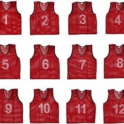 SAS SPORTS Football Number Bibs 1 to 12 Maroon Medium-15