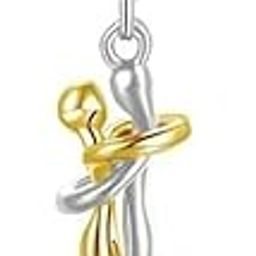 Stunning Silver/Gold Express Your Fellings Love Hug Couple Chain Pendant For Baby-Girls-image-21
