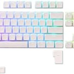 LTC LavaCaps PBT Pudding Keycaps, Translucent XDA Profile for ISO & ANSI Layout 61/68/84/87/98/104 Keys Mechanical Keyboard, with Keycap Puller - (Only Keycaps), White-21