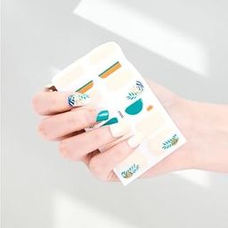 Sparlune Nail Gel Sticker Kit with 14 Designer Gel Wraps, Mini UV Lamp & Nail Filer | DIY Salon-Style Manicure at Home | Long-Lasting & Easy to Use Nail Art Set for Women & Girls (Tropical Garden Palette of soft Beige, Deep Teal, and Tropical Leaf Accents)-image-55