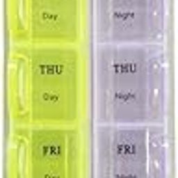 KANABEE Medicine Box Organizer 7 Days Tablet Medicine Organizer Case (Morning & Night) Weekly Pill Organizer Box with Snap Lids-19