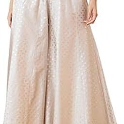 Women's Flare Fit Mid Rise Ethnic Motifs Print Slip-On Panelled Festive Flared Palazzo-image-2