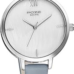 Sonata Poze Quartz Analog White Dial PU Leather Strap Watch for Women-SP80021SL01W-13