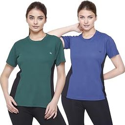 Sports T Shirts for Women, Gym Combo T Shirt for Women, Perfect for Workout, Stretchable, Running & Quick Dry Polyester T Shirts for Women (Pack of 2)-image-12