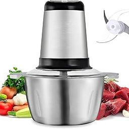 opriQ Stainless Steel Electric Meat Mixer Grinders with Bowl for Heavy Kitchen Food Chopper Mixer, Meat, Vegetables, Onion Slicer Garlic Slicer Dicer Food Processor (2L, 300 Watts)-11